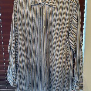 Mens Robert Talbott long sleeve dress shirt 17 x 35